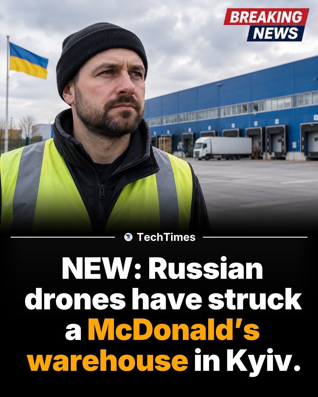 Russian Drones Strike McDonald's Warehouse in Kyiv