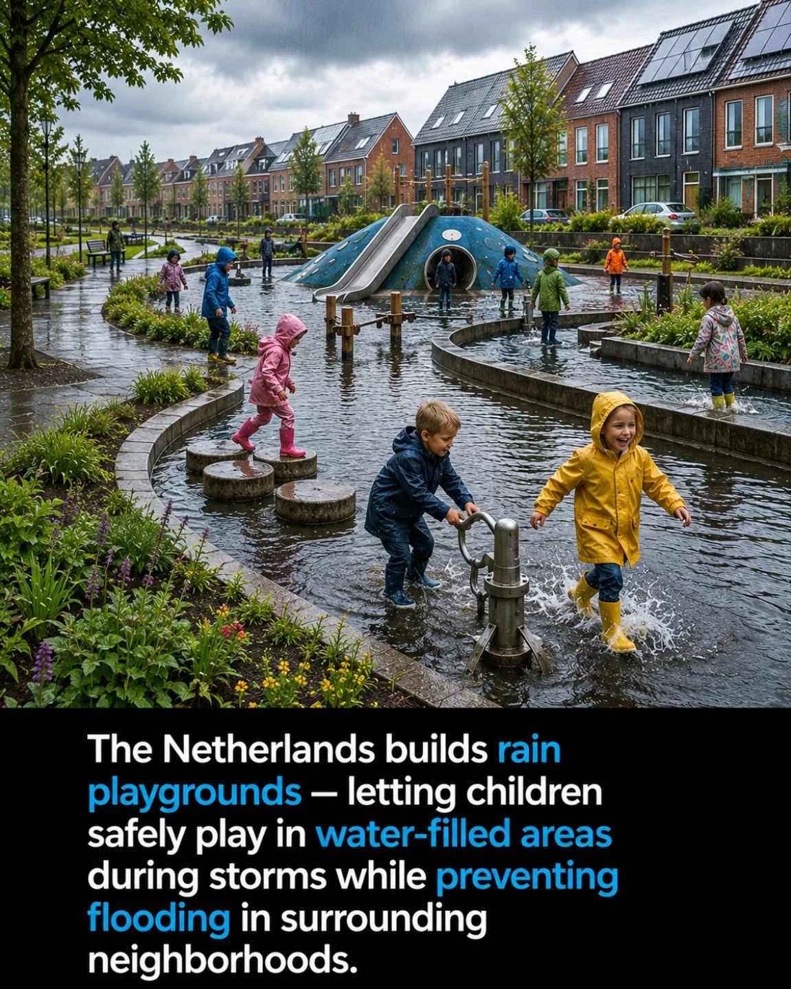 Innovative Rain Playgrounds in the Netherlands: Where Kids Play, and Floods are Kept at Bay