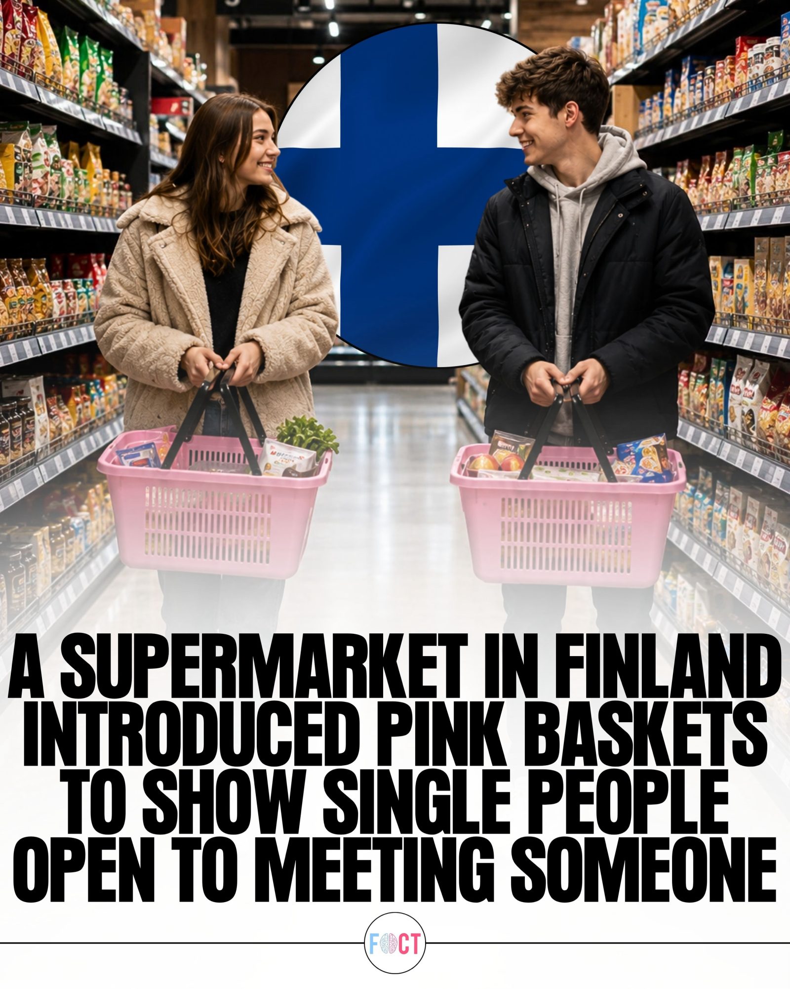 Finnish Supermarkets Use Pink Baskets to Encourage Connections