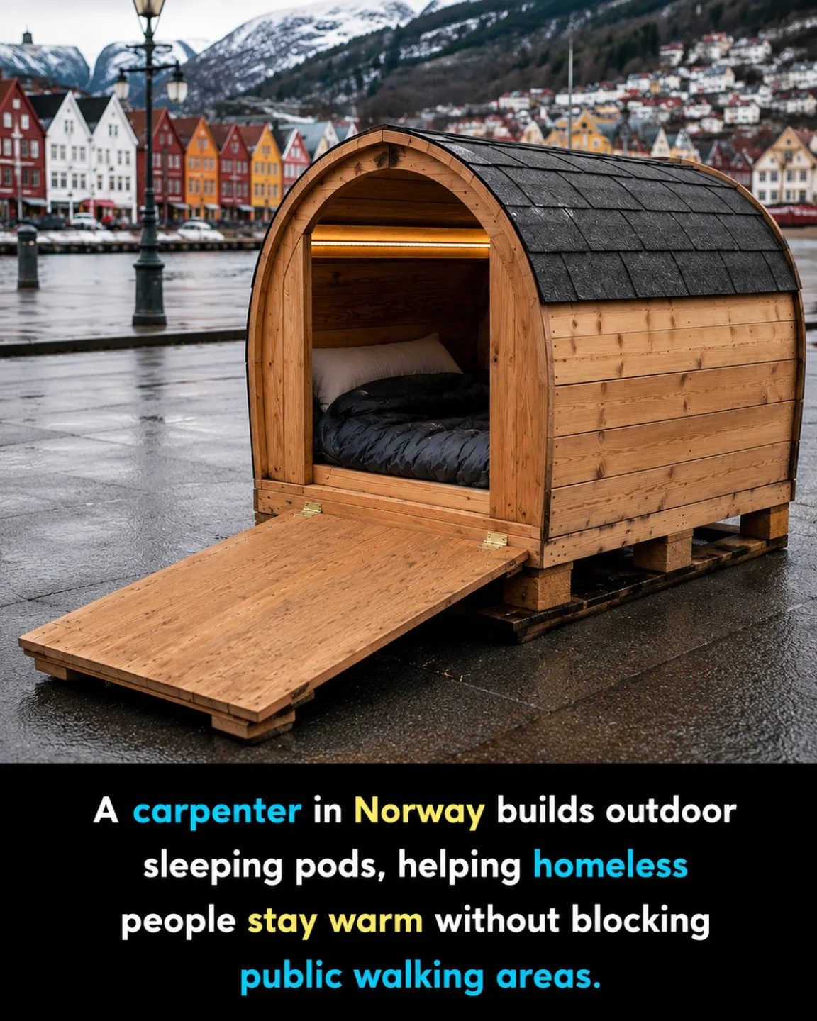 Norwegian Carpenter Builds Sleeping Pods for Homeless