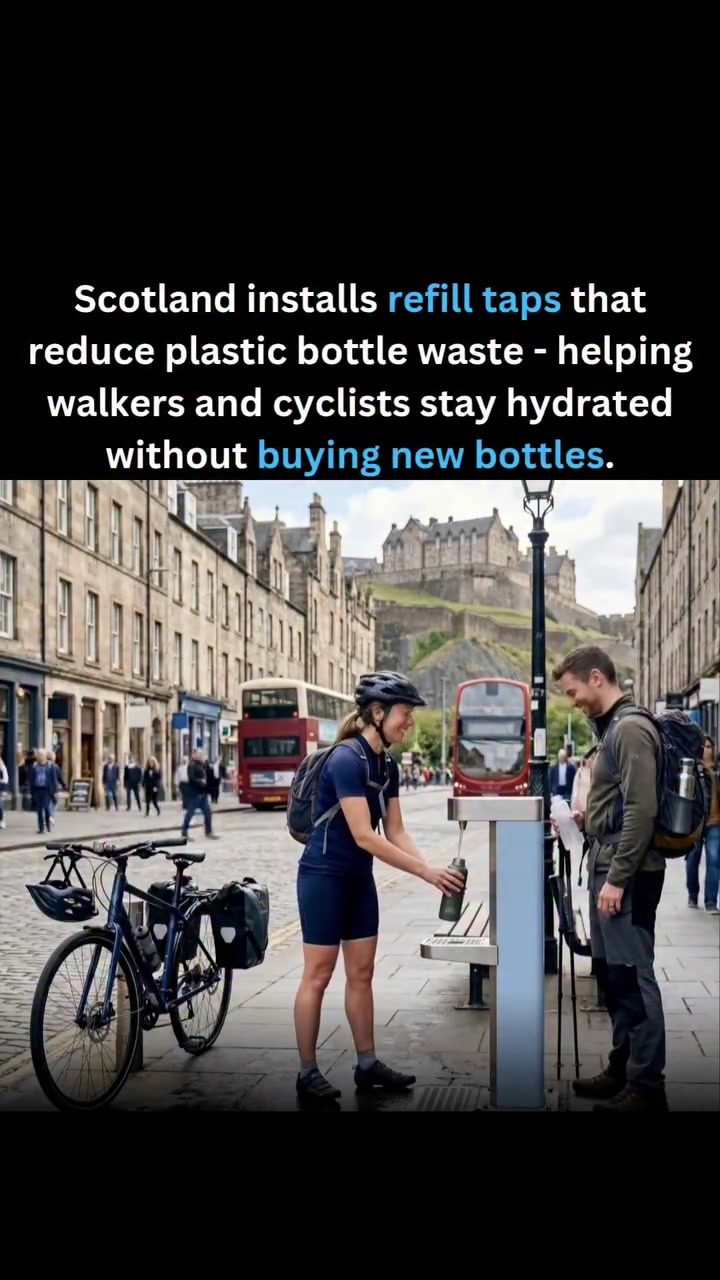 Scotland's Refill Taps Cut Plastic Waste for Cyclists and Walkers