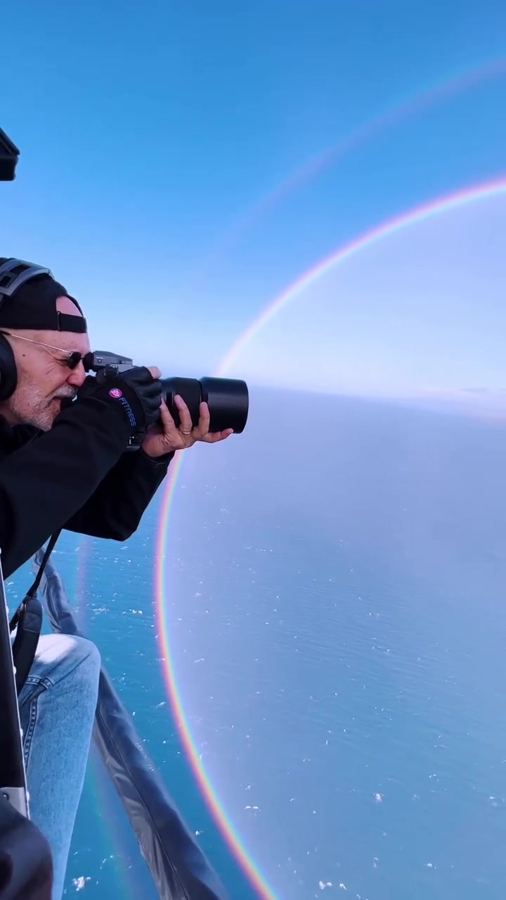 Aerial Rainbow Photography from Helicopter