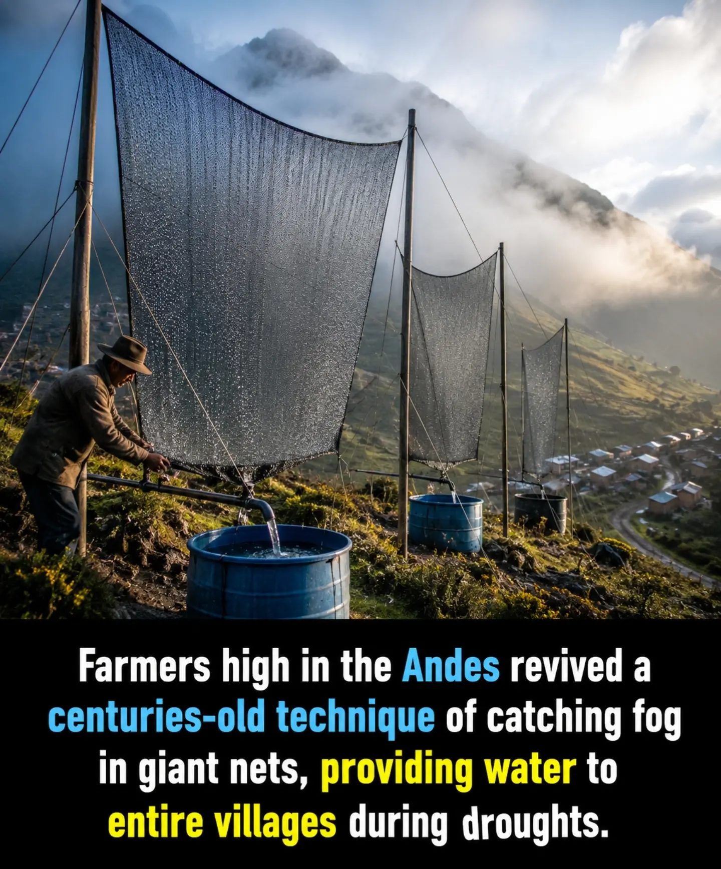 Fog Catching Netting: Andean Farmers' Drought Solution