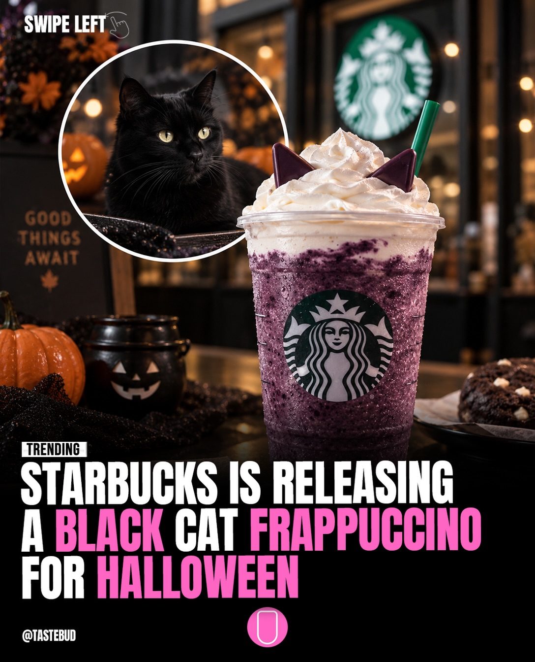 Starbucks Halloween Frappuccino: Black Cat Drink