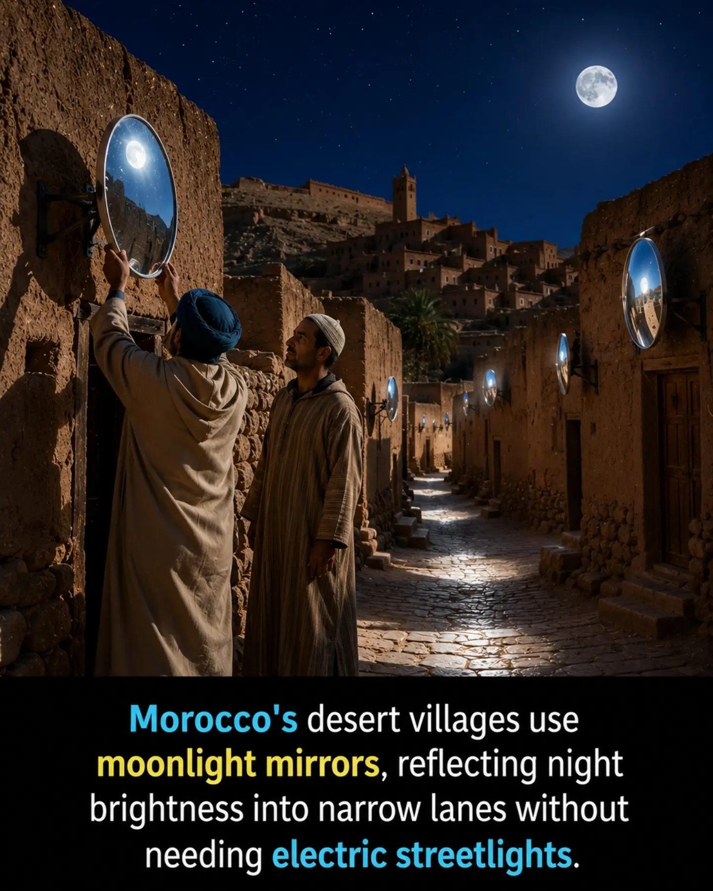 Moroccan Villages Light Nights with Moonlight Mirrors