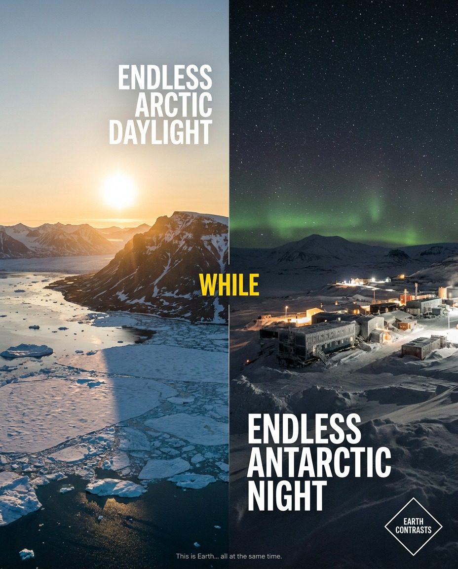 Arctic and Antarctic: Extreme Daylight and Night Contrasts