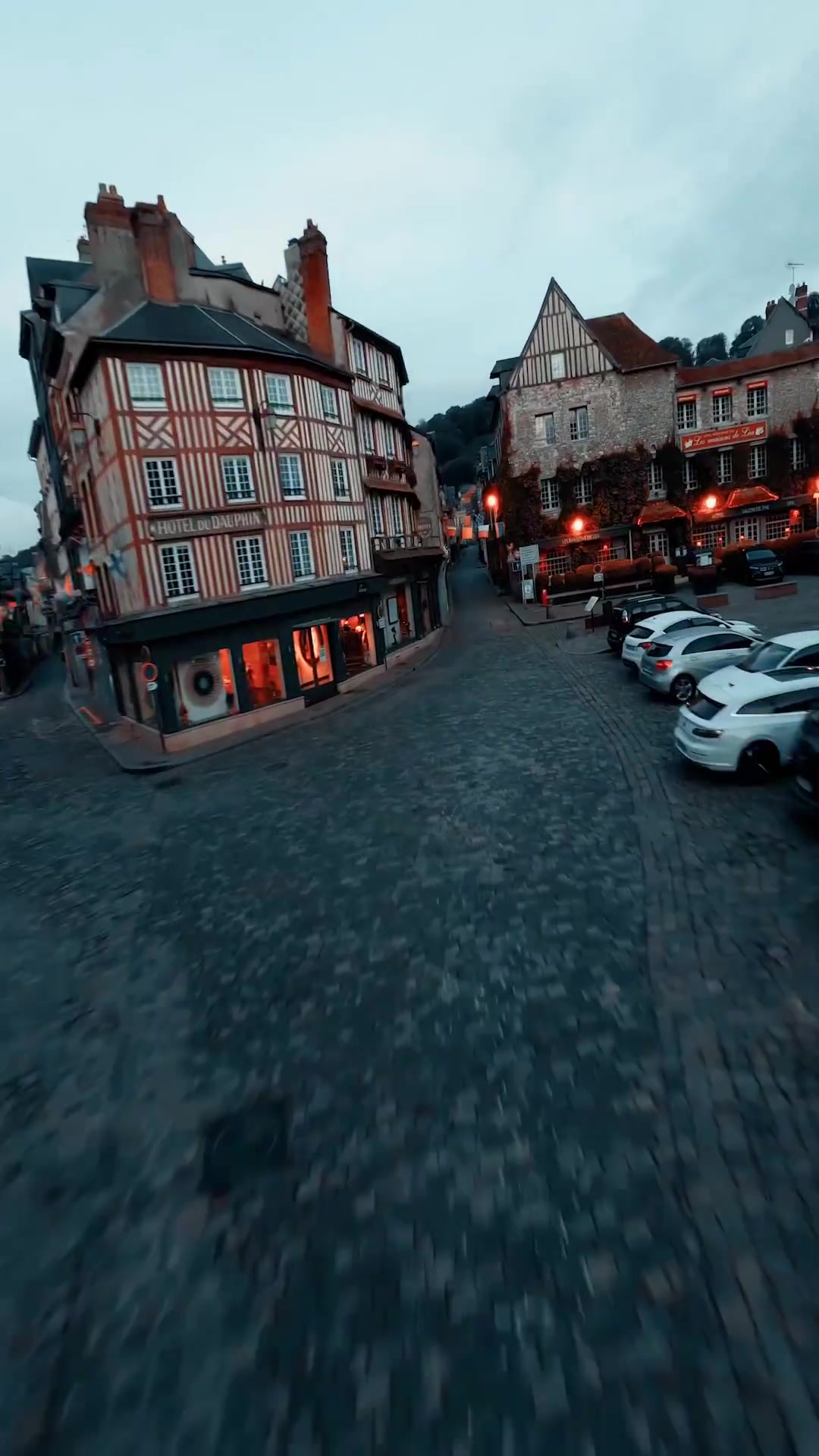 Normandy France Towns: Historic Architecture and Rainy Streets