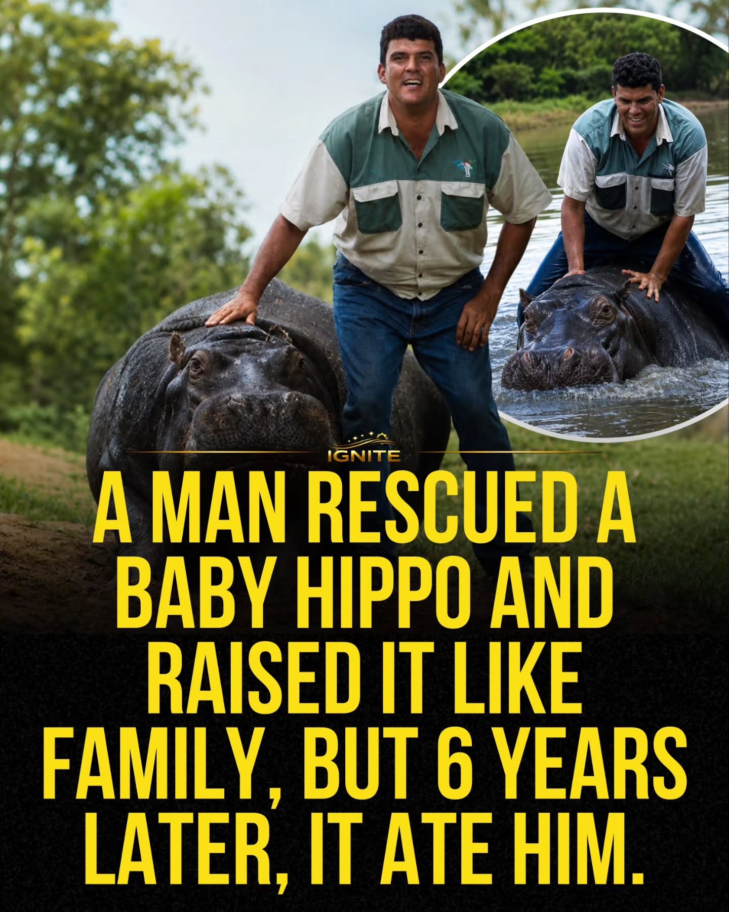 Man's Unlikely Bond With Rescued Hippo Turns Deadly