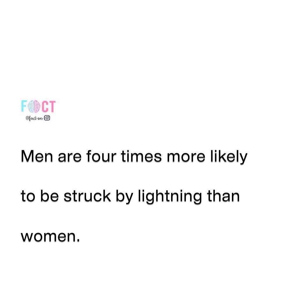 Men's Higher Risk of Lightning Strikes: Key Statistics