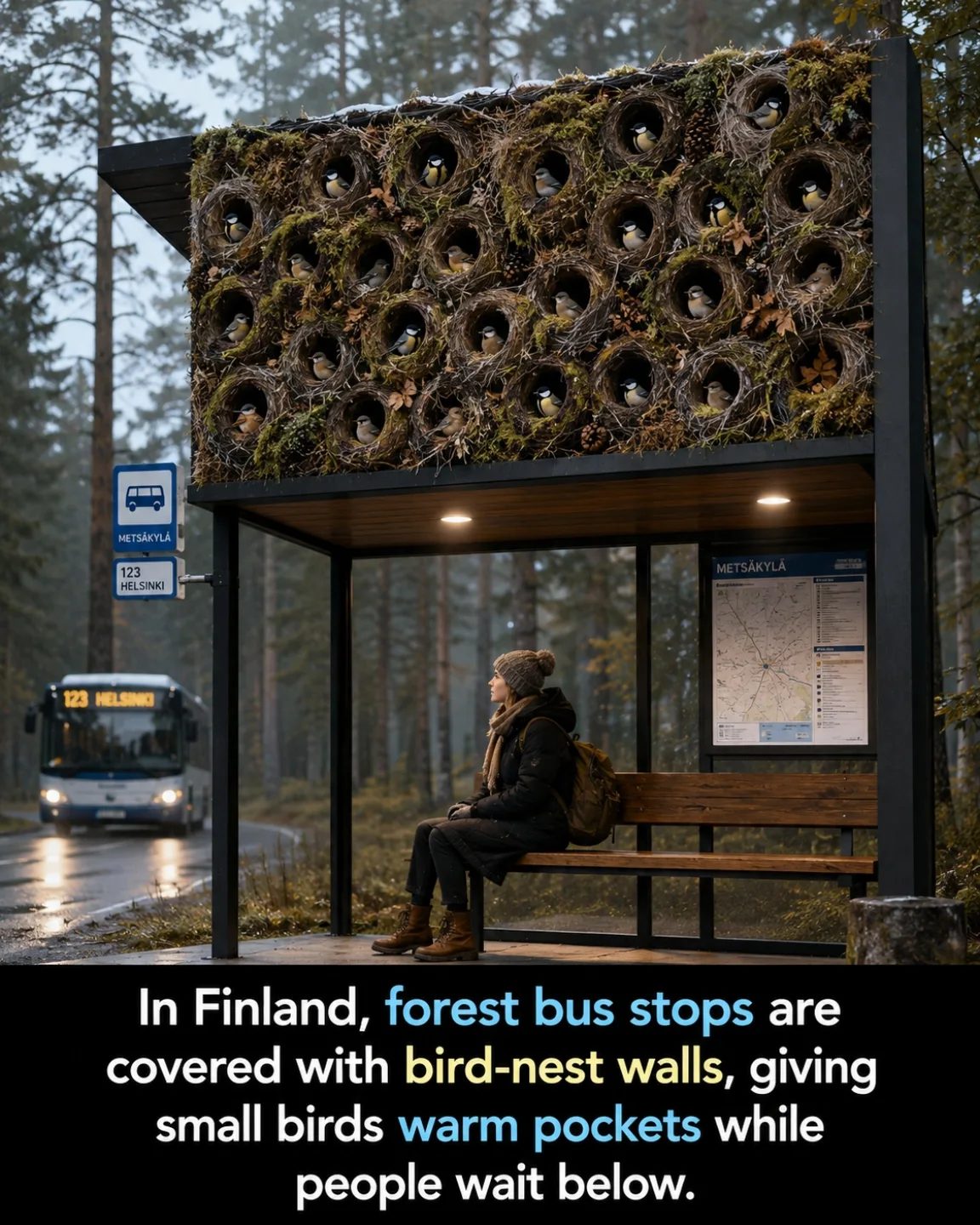 **Ecological Design**: Helsinki's Bird-Nest Bus Stop