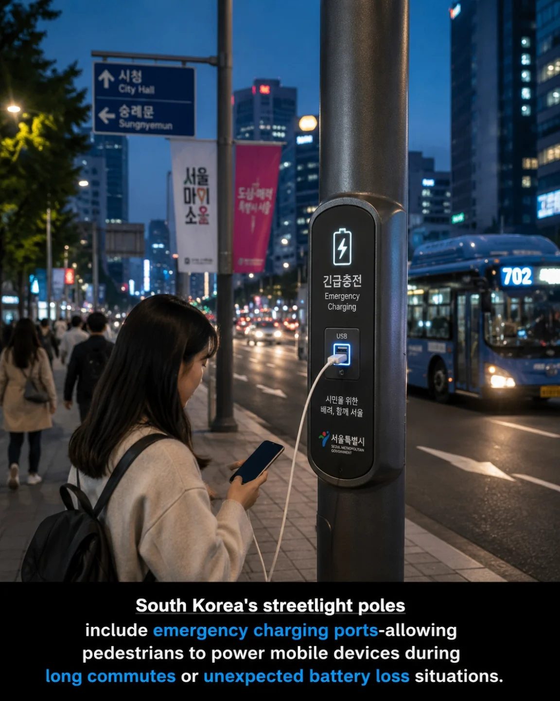 Seoul's Streetlight Charging Stations: Emergency Power for Commuters