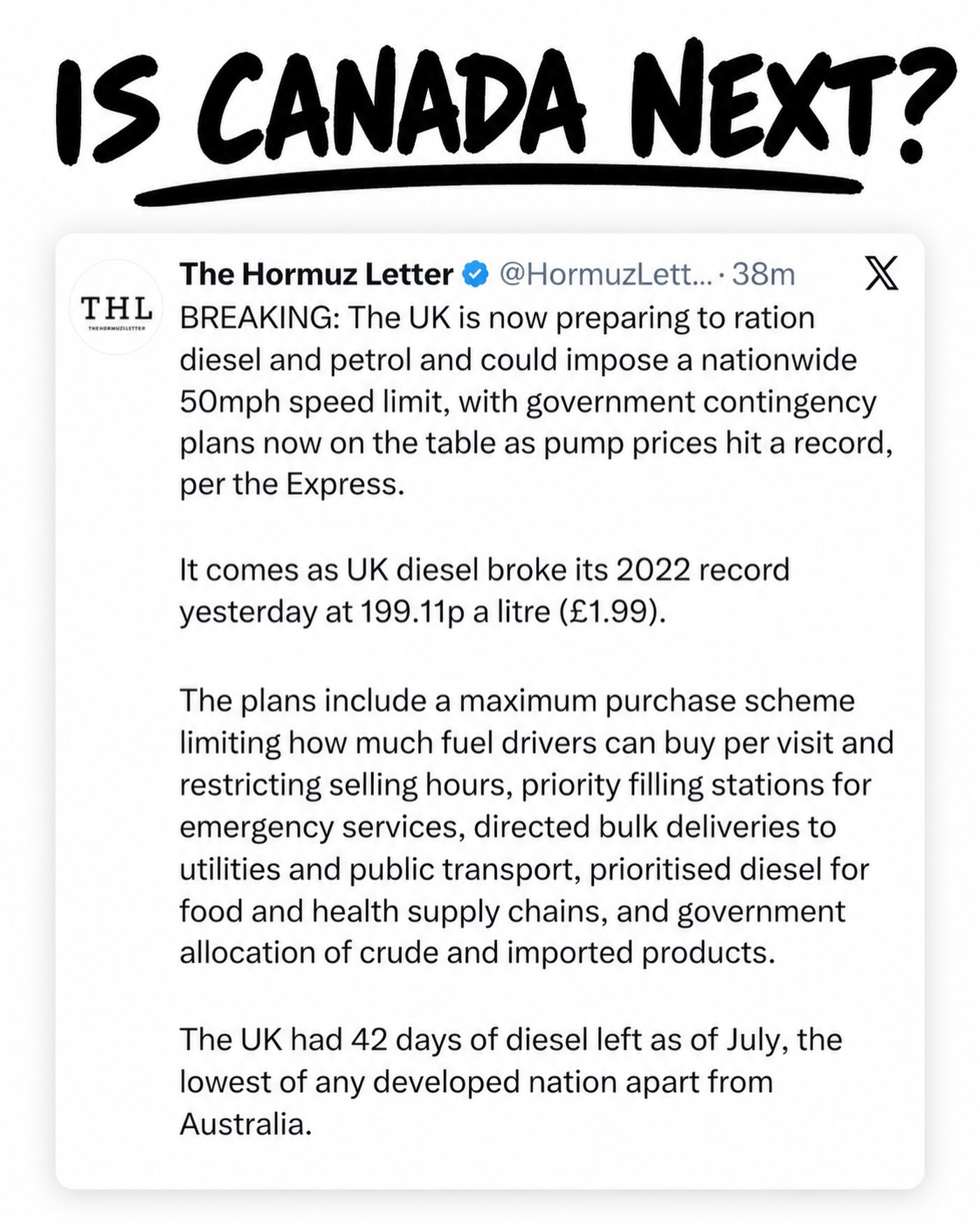 UK Fuel Rationing: Plans and Speed Limit