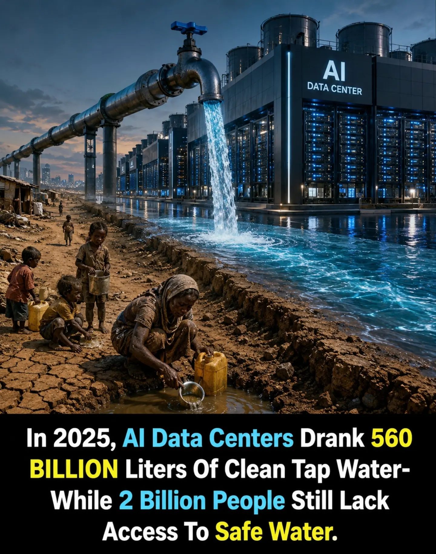 The Environmental Cost of AI Data Centers: Water Consumption vs. Global Crisis