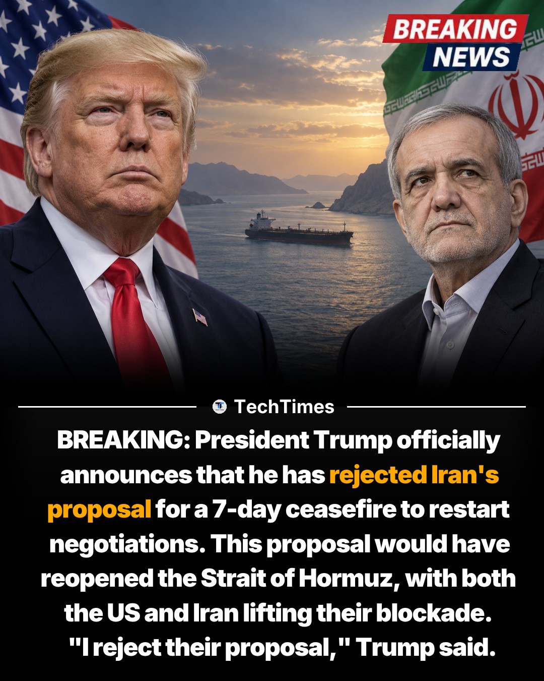 Trump Rejects Iran's Ceasefire Proposal