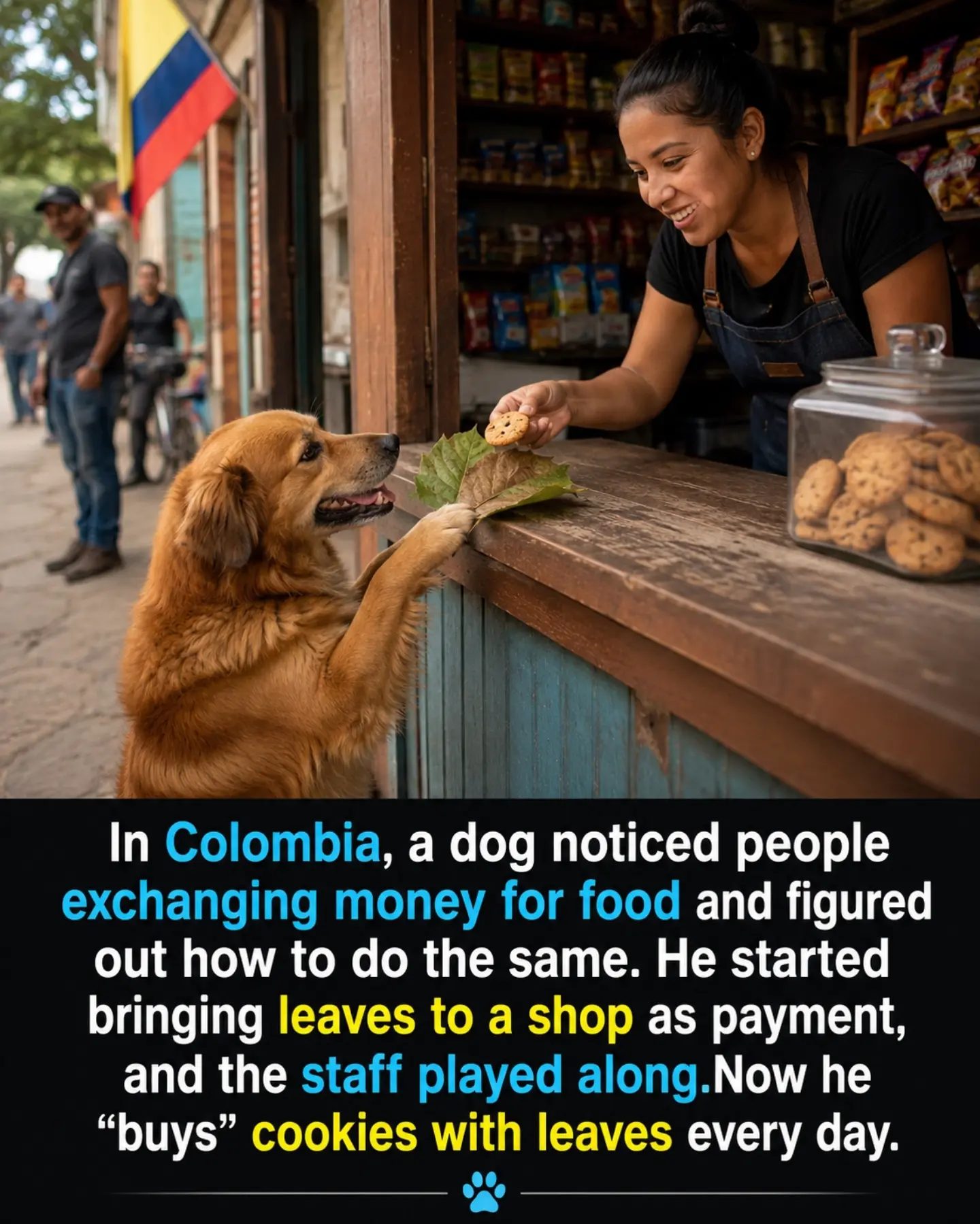 Clever Colombian Dog Exchanges Leaves for Cookies