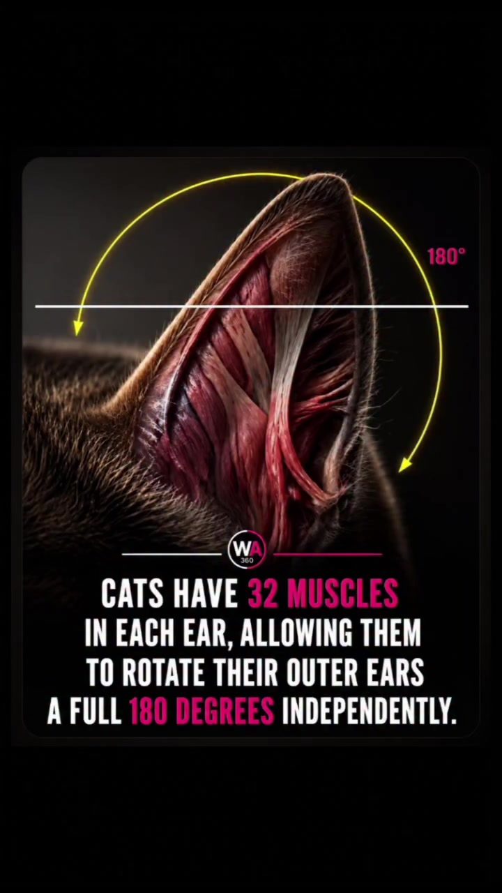 Discover 32 Muscles in a Cat's Ear: How Cat's Rotate Ears 180 Degrees