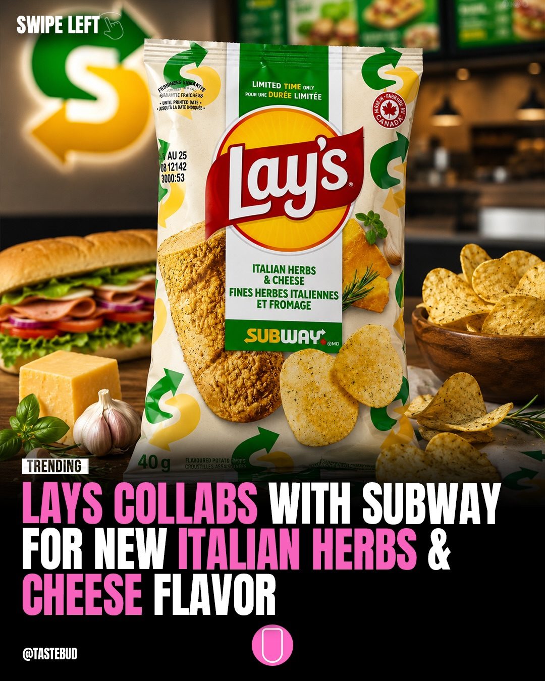 Lay's Introduces Italian Herbs & Cheese Chips with Subway