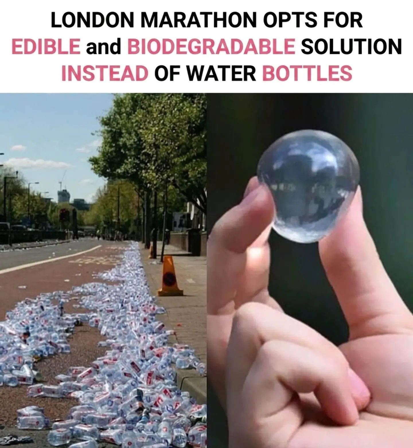 London Marathon's Edible Water Bubbles: Reducing Plastic Waste