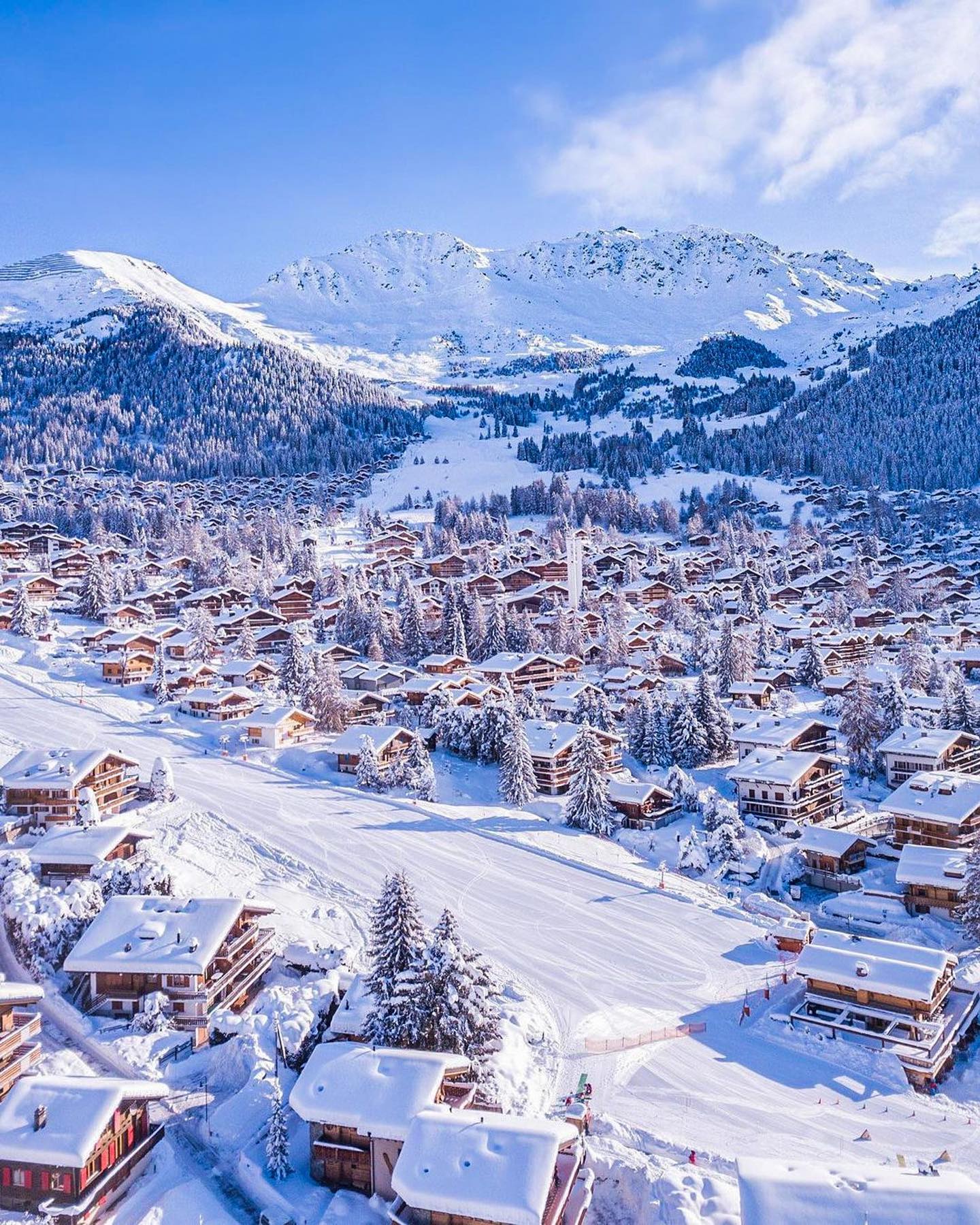 Verbier's Winter Wonderland: Aerial Village Views