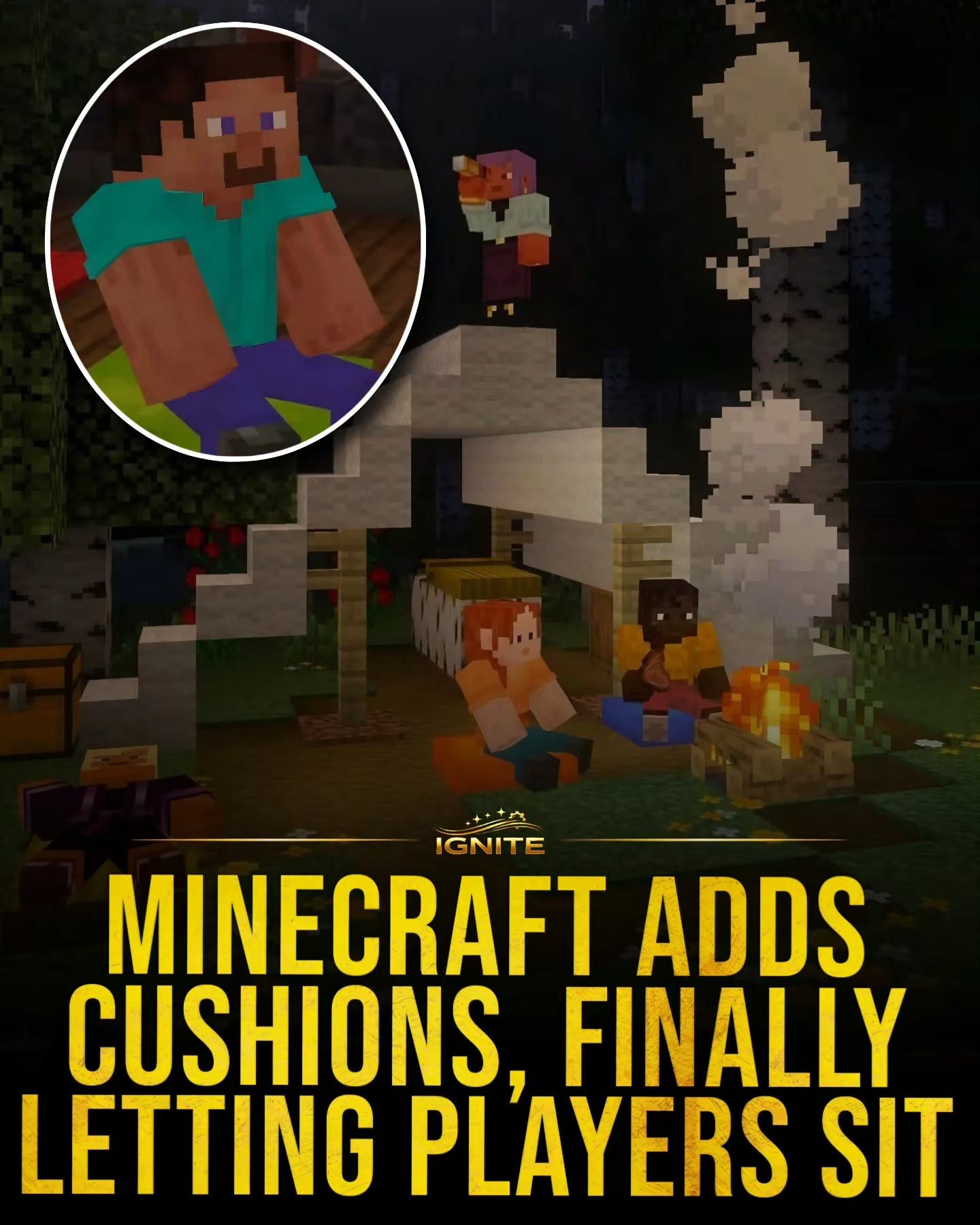 Minecraft Update: Players Can Finally Sit on Cushions