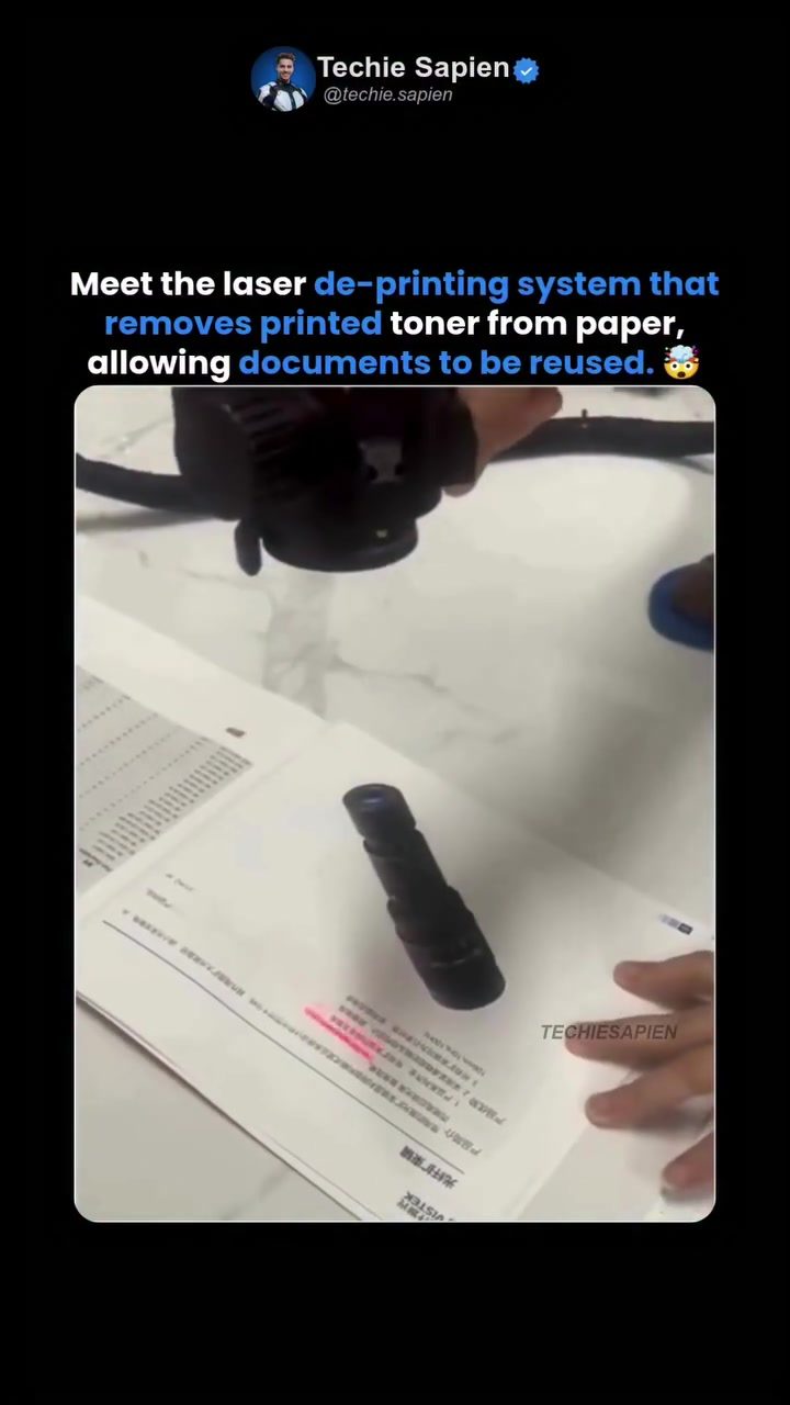 Revolutionary laser de-printing: reusing documents sustainably