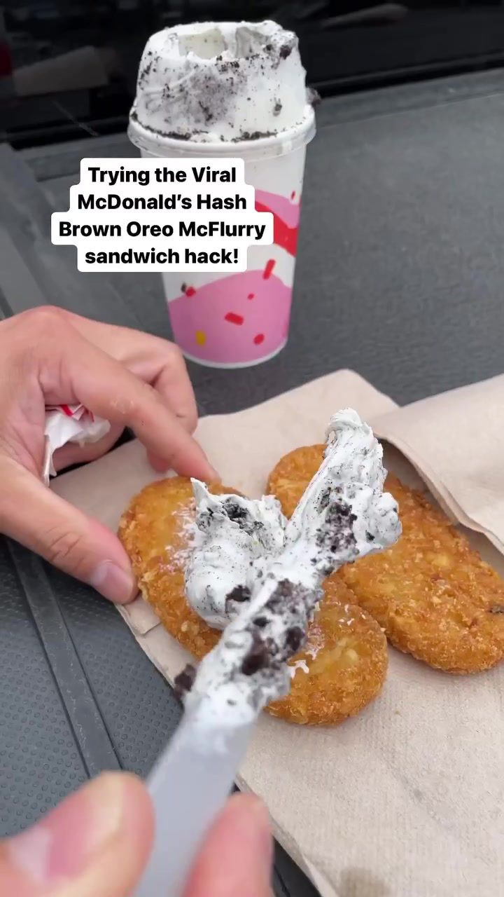 McDonald's Hash Brown Oreo McFlurry Sandwich Hack Review
