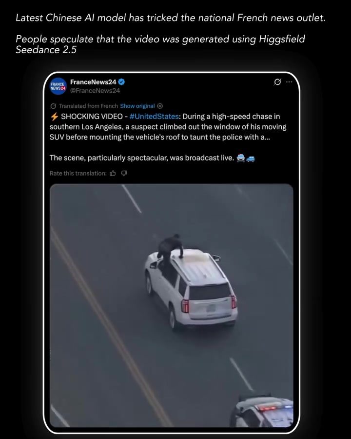 FranceNews24 Faked by AI: High-Speed Chase Hoax