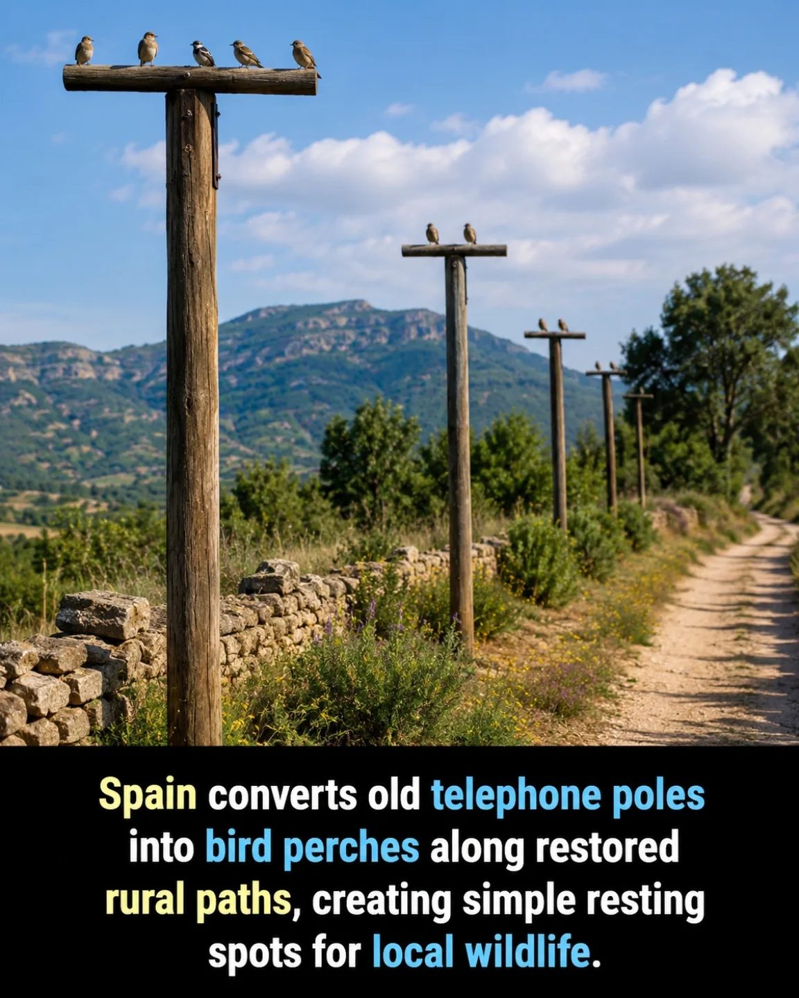 Spain's Eco-Friendly Project: Converting Old Poles into Bird Perches