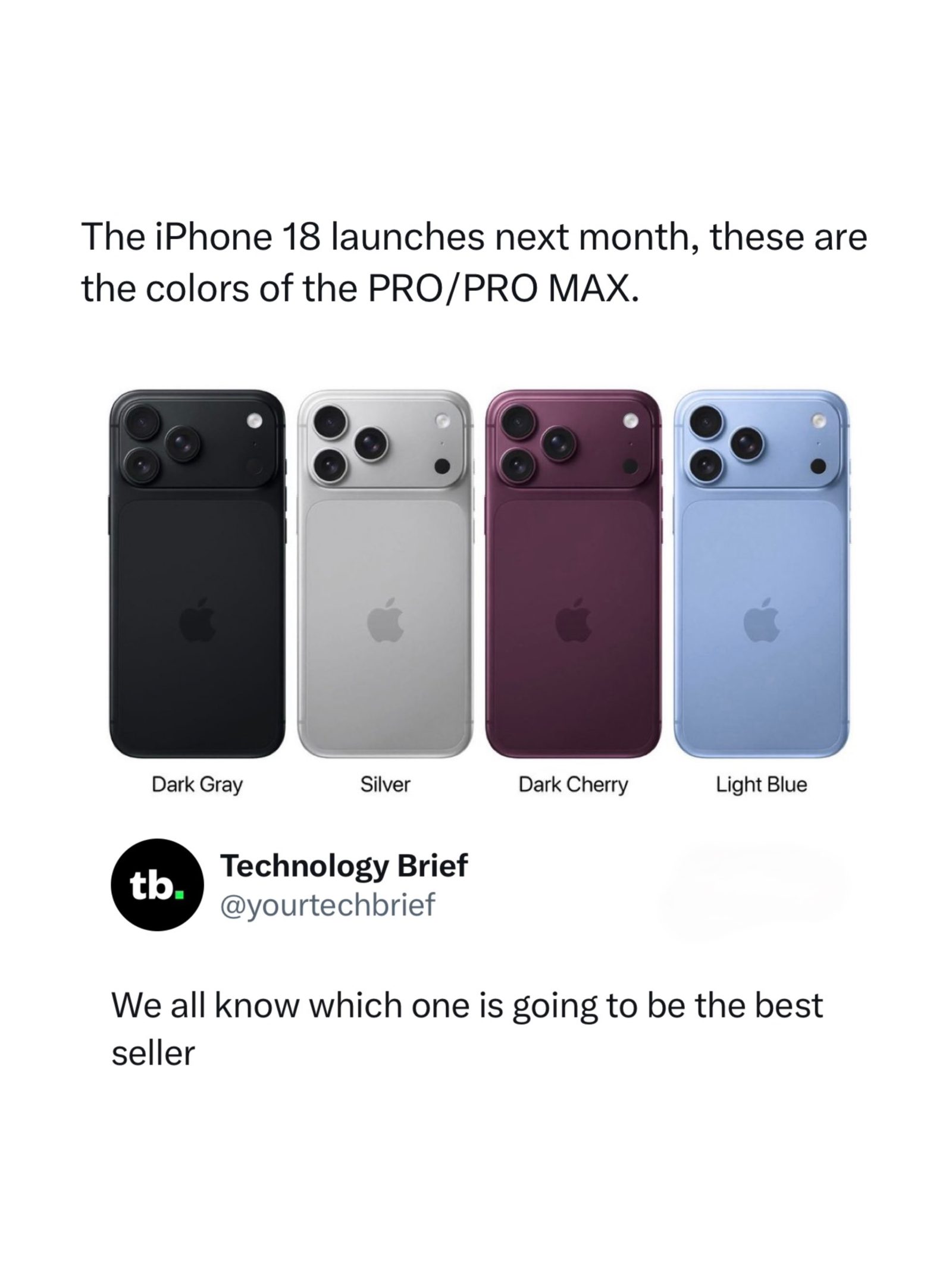 iPhone 18 Pro/Pro Max Color Options and Release Date