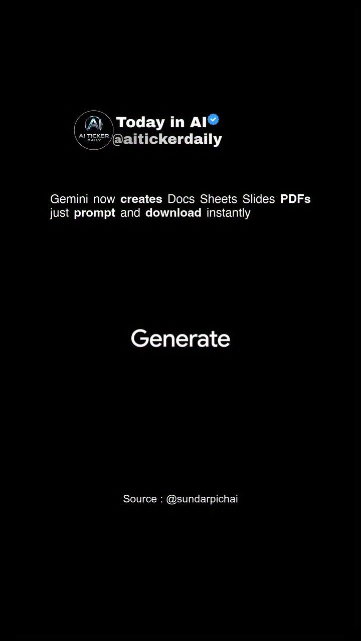 Gemini AI: Create Docs, Sheets, Slides, and PDFs Instantly in Chat