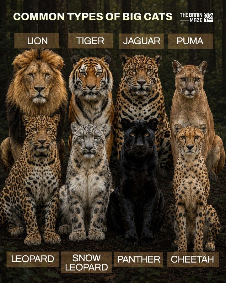 Identify the 8 Big Cat Species and Their Unique Traits