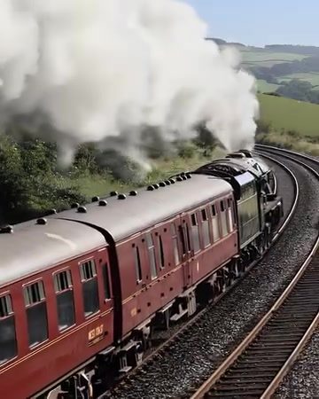 Vintage Steam Train Ride Through Scenic Countryside