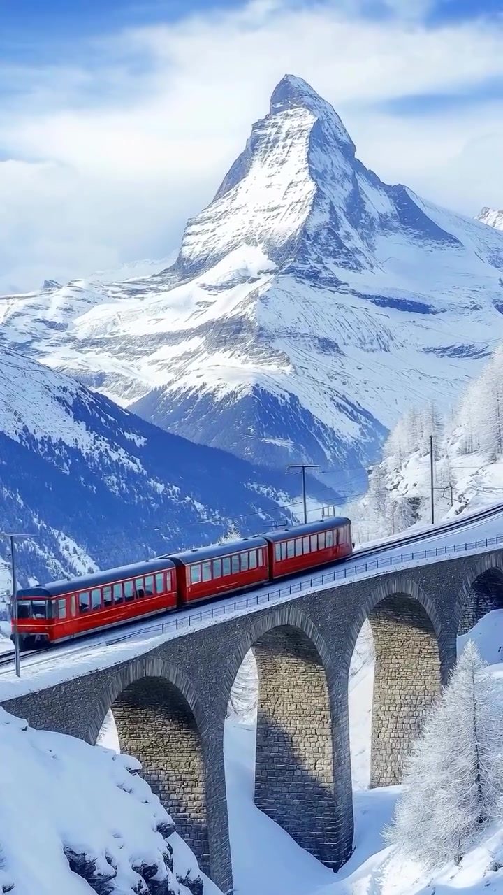 Swiss Train Journey: Alpine Scenery from the Tracks