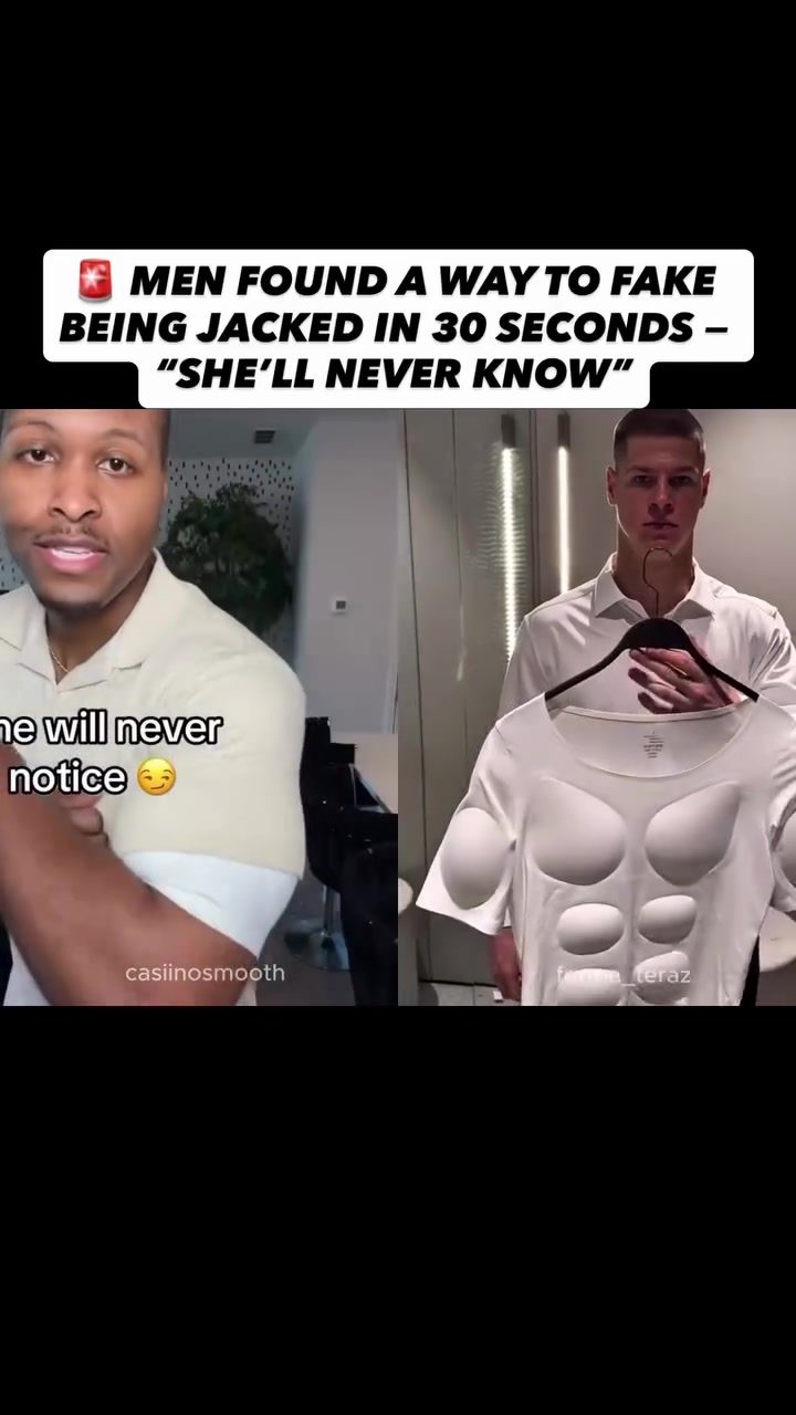 Men's quick muscle transformation tip using compression shirts.