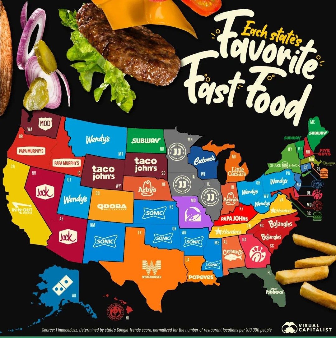 America's Top Fast Food Chain by State
