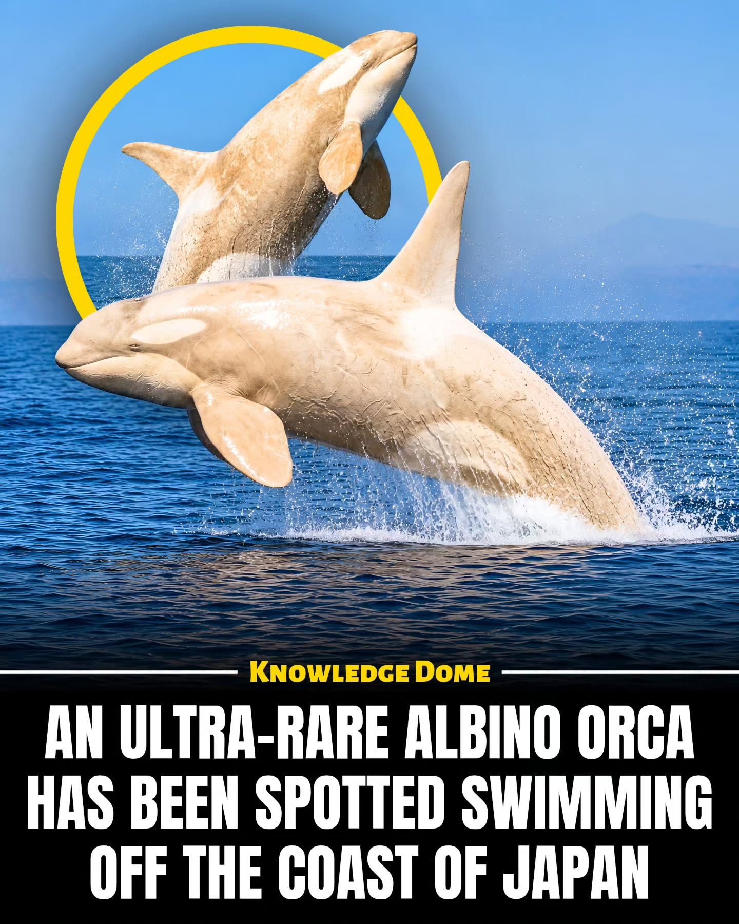 Rare Albino Orca Spotted in Hokkaido