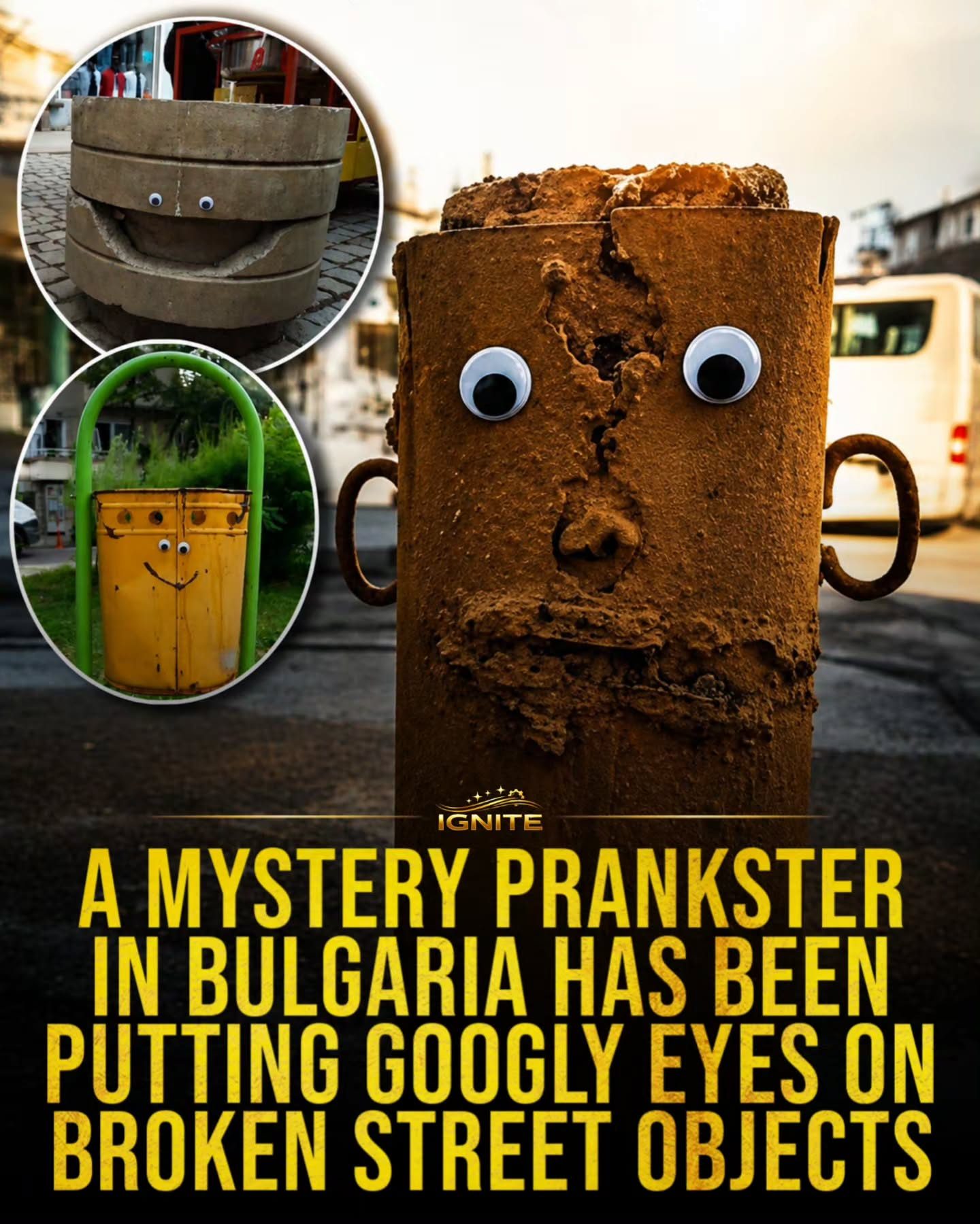 Googly-Eyed Street Art Brightens Bulgaria's Broken Objects
