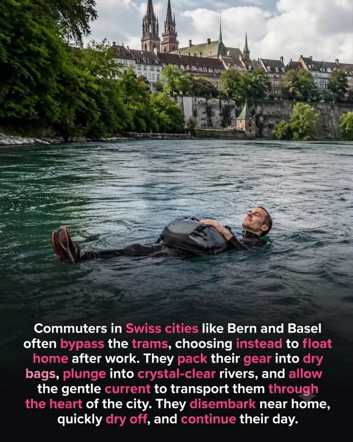 Swiss Cities' Unique River Commute for a Refreshing Workday End