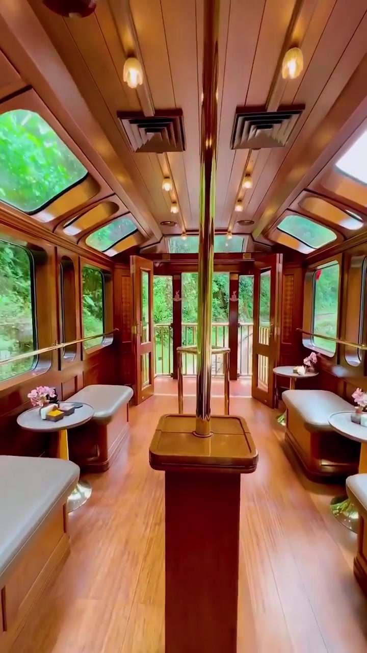 Luxury Train Journey: Elegant Carriage Interior