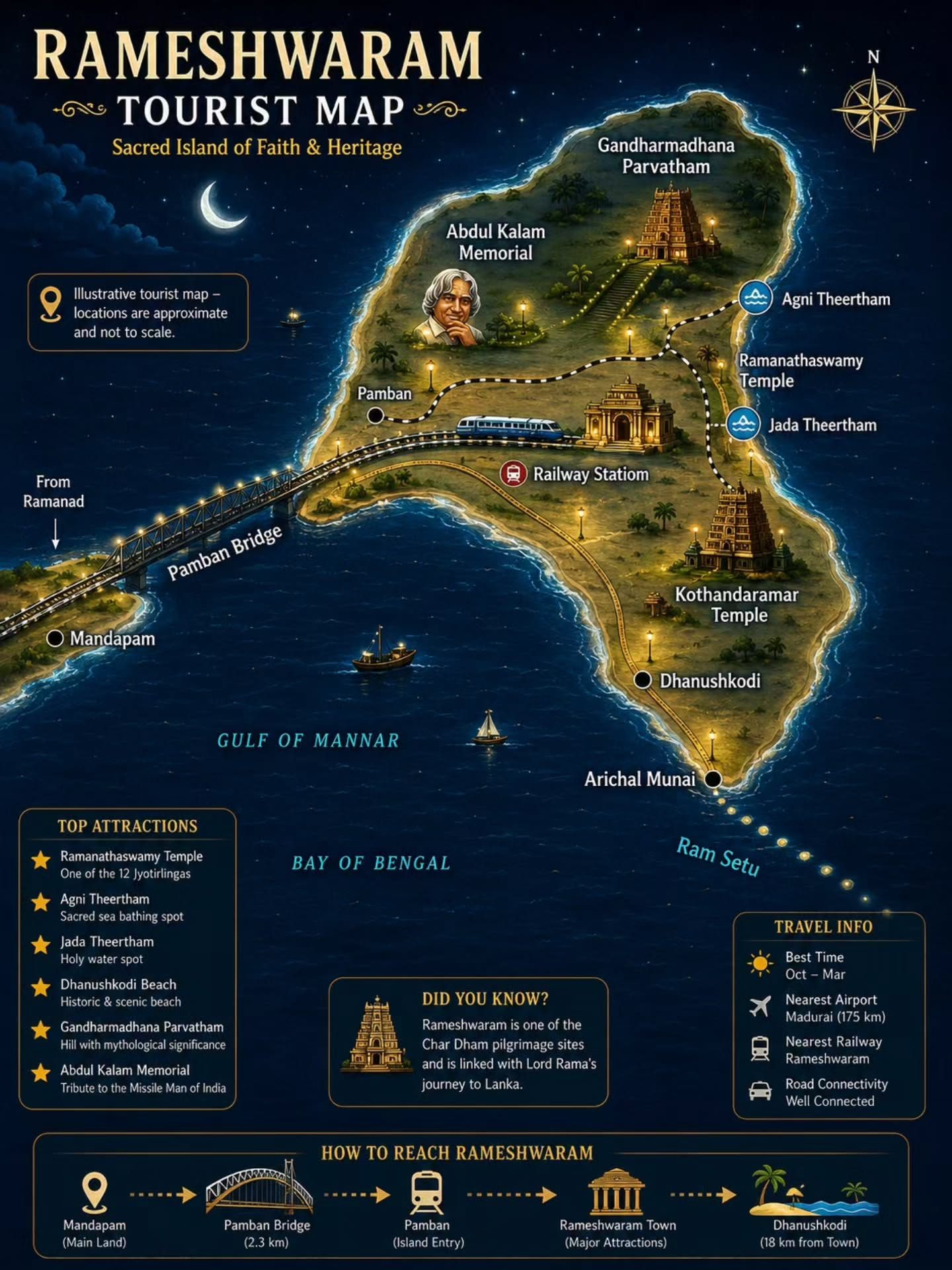 Discover Top Rameshwaram Attractions on the Sacred Island Map