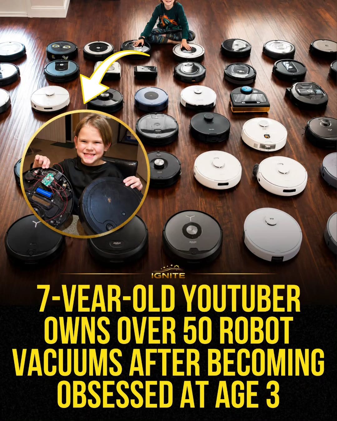 The 7-Year-Old Robot Vacuum Collector After His Obsession Started.