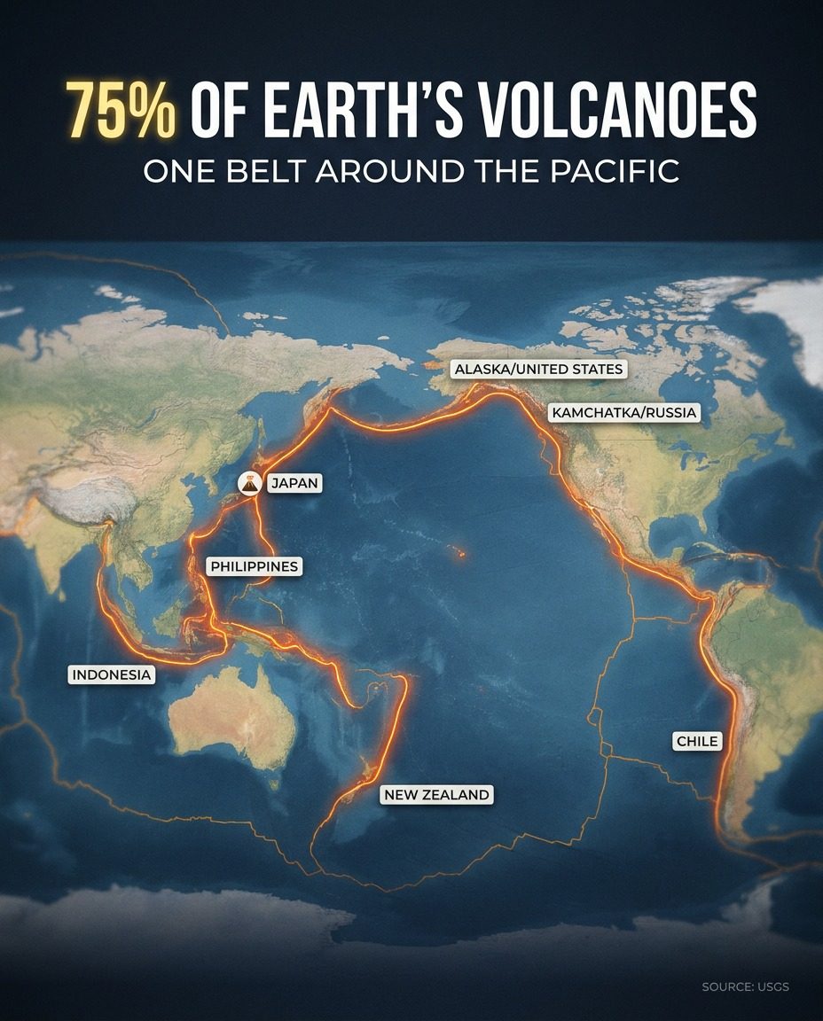 Ring of Fire: Pacific Volcano Belt Map