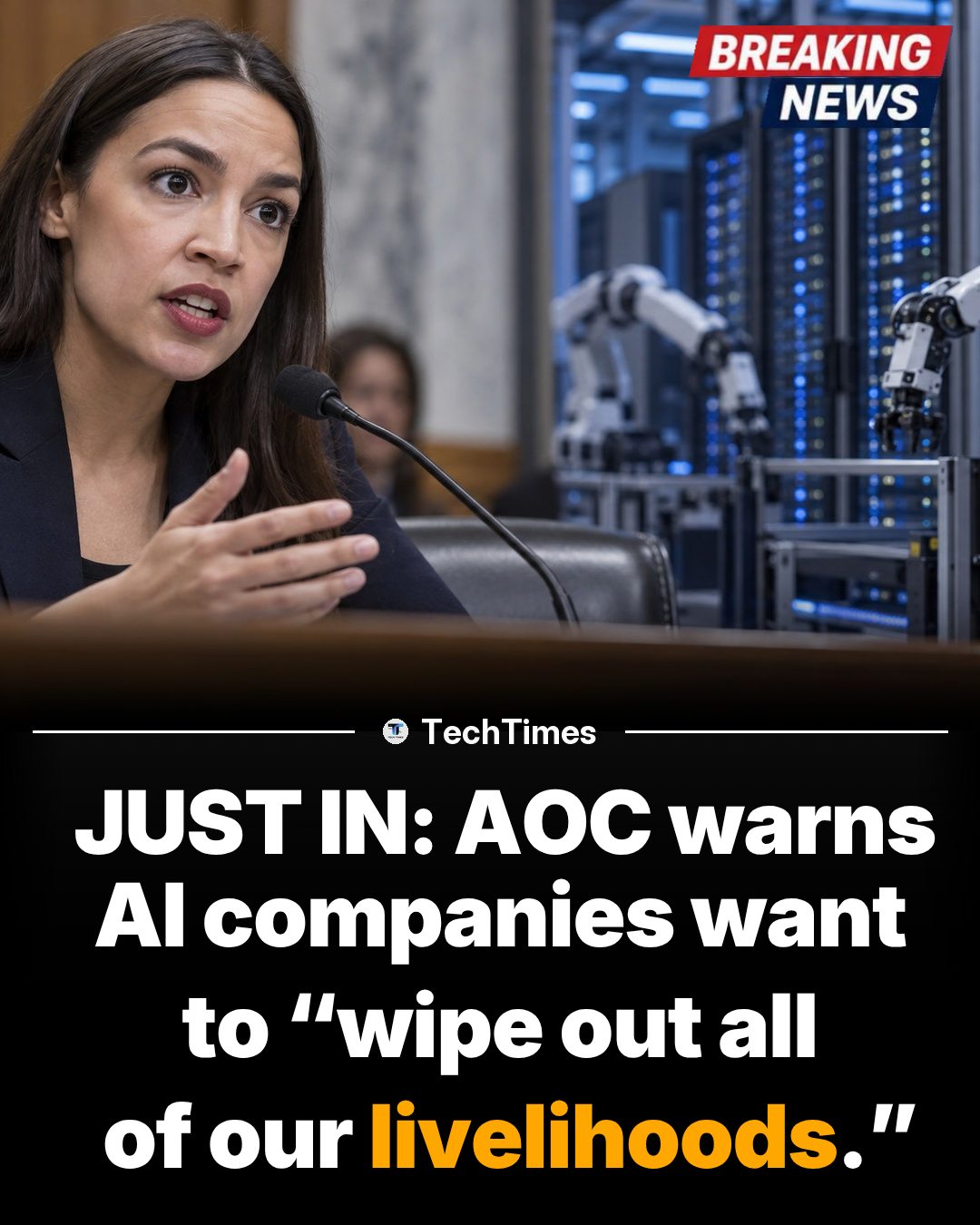 AOC Warns AI Companies Threaten Livelihoods