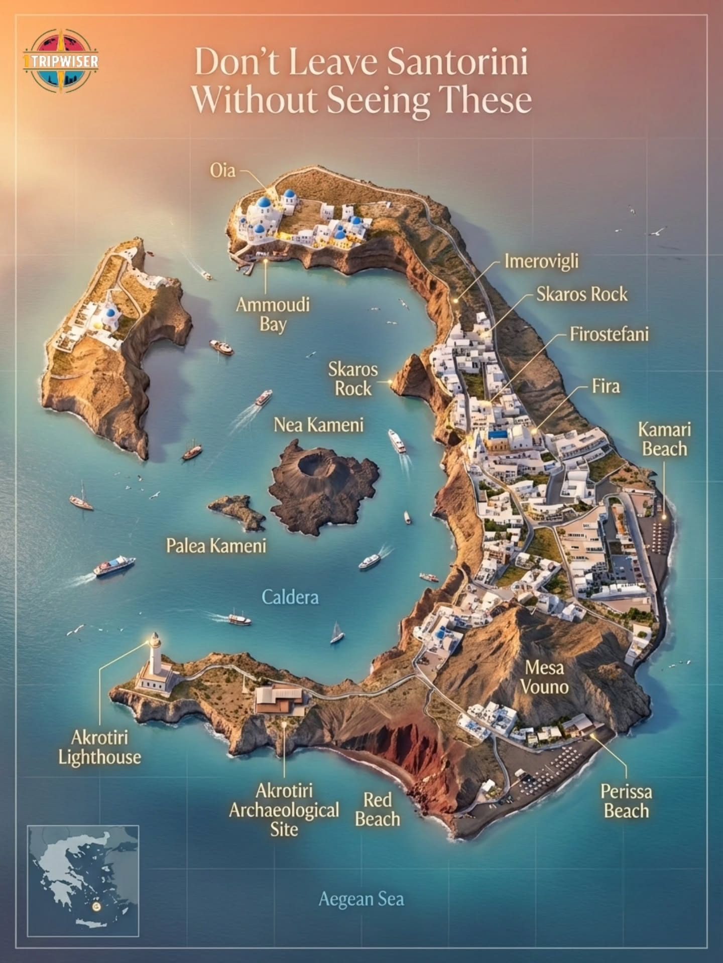 Santorini's Must-See Destinations: A Visual Map Guide