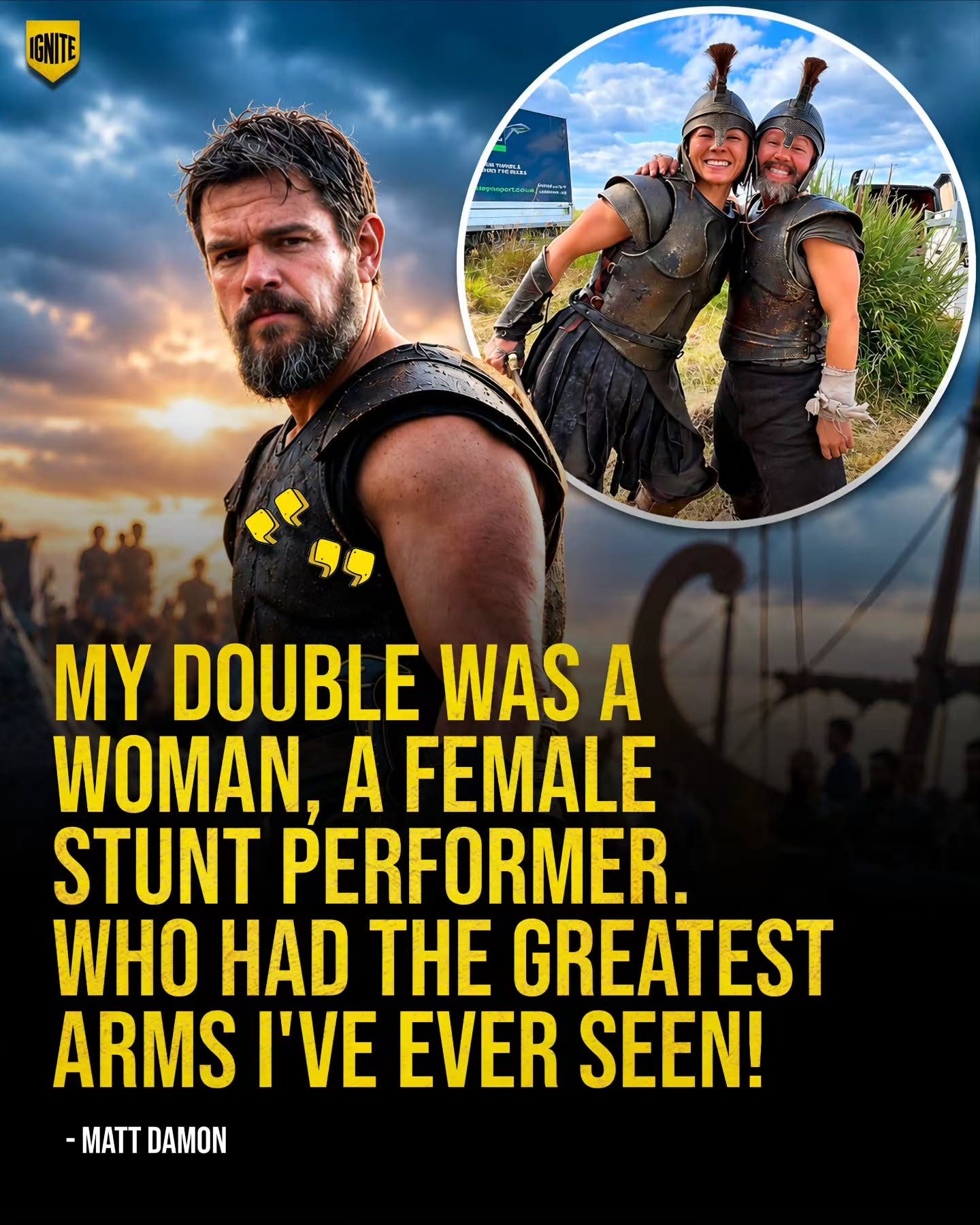 Matt Damon Praises Female Stunt Performer in Movie Reel