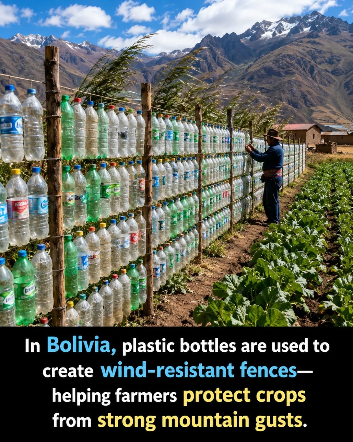 Innovative Plastic Bottle Fences Protect Bolivian Crops