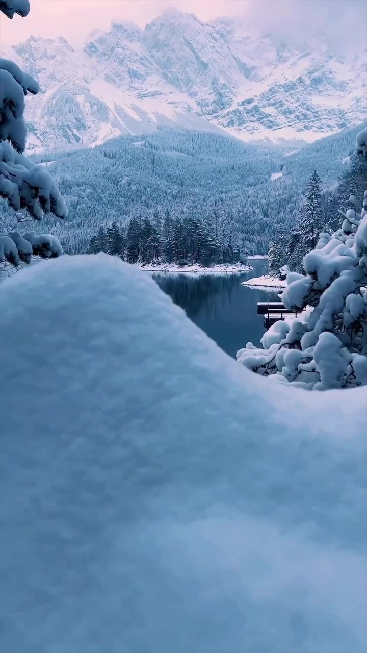 Winter Mountain Landscape: Serene Snowy Scenery