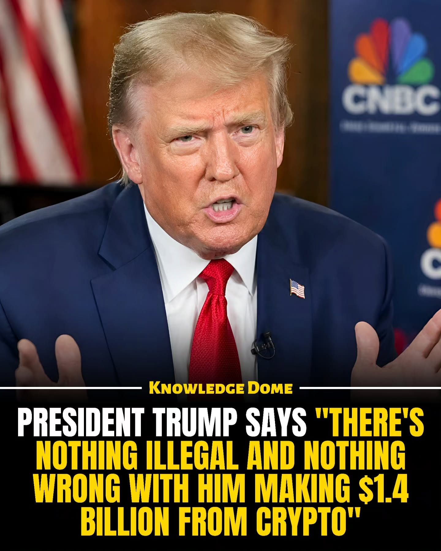 Trump Defends $1.4 Billion Crypto Earnings as Legal