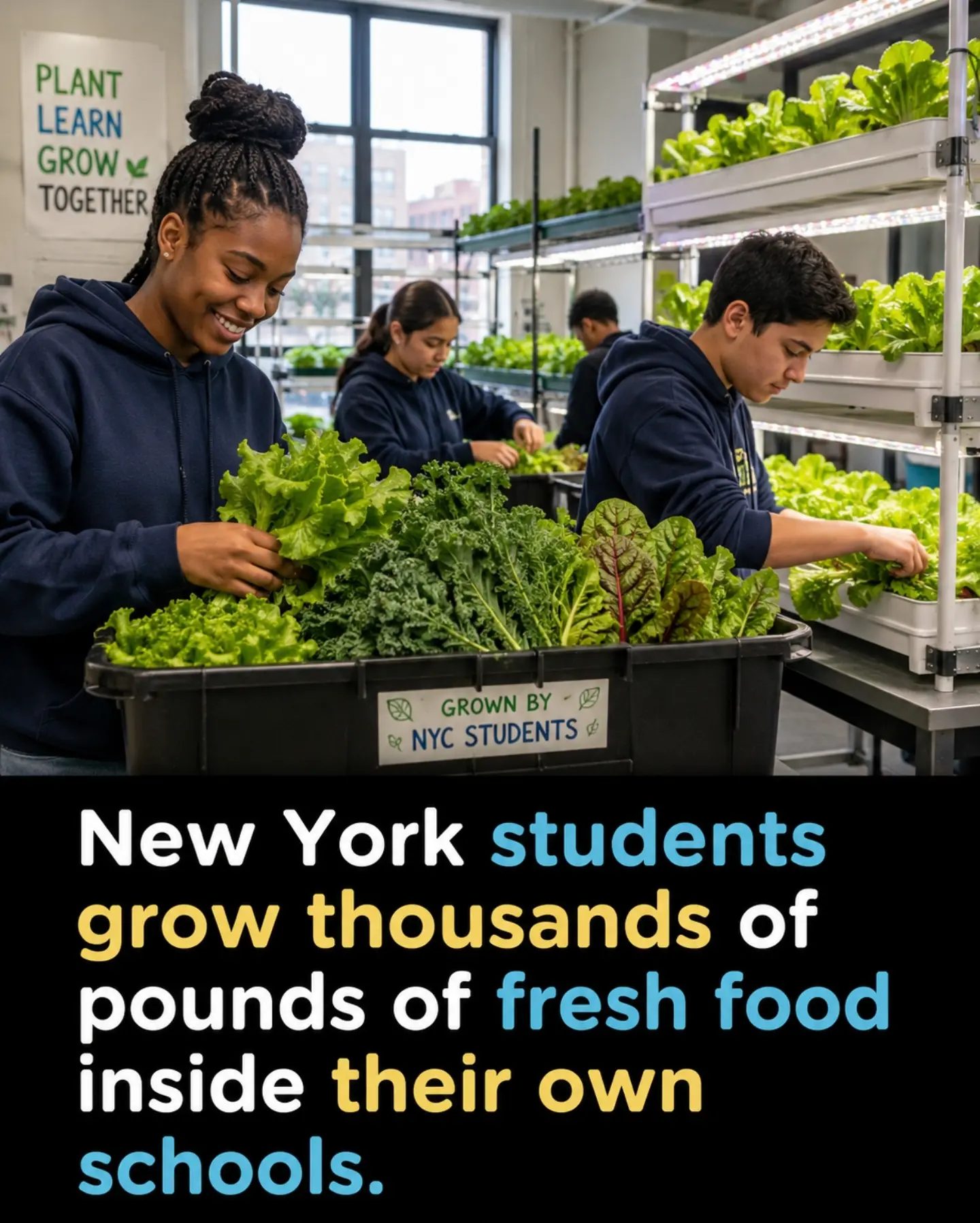 NYC Students Grow Thousands of Pounds of Fresh Food at School