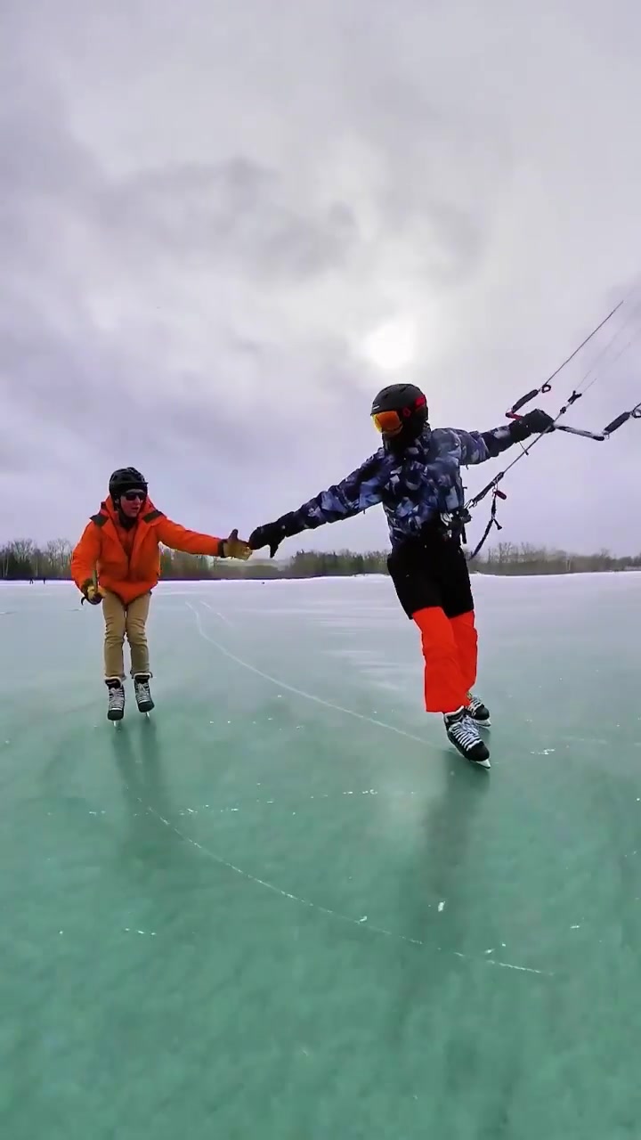 Kite Ice Skating: Winter Sport on Frozen Lakes
